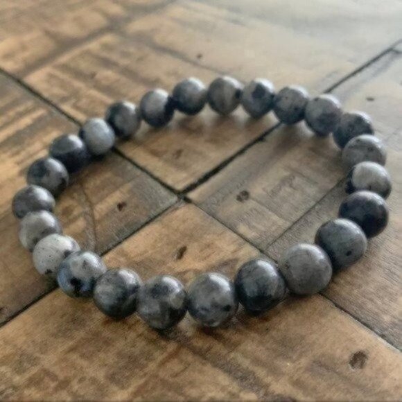 8mm Larvikite Chakra Bead Stretch Bracelet - Picture 6 of 8